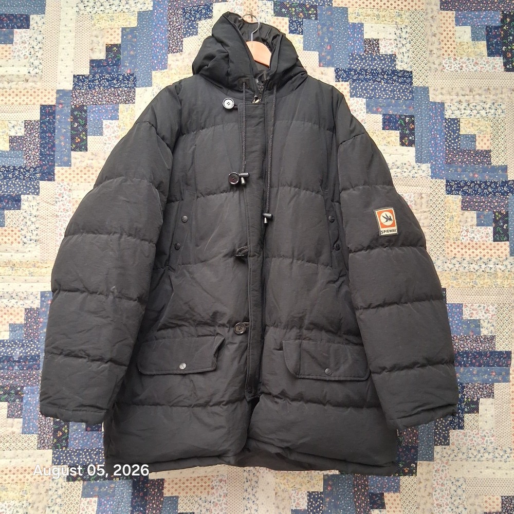 Spiewak Golden Fleece Down Parka Mens XXL Black Hooded Heavyweight Puffer Coat